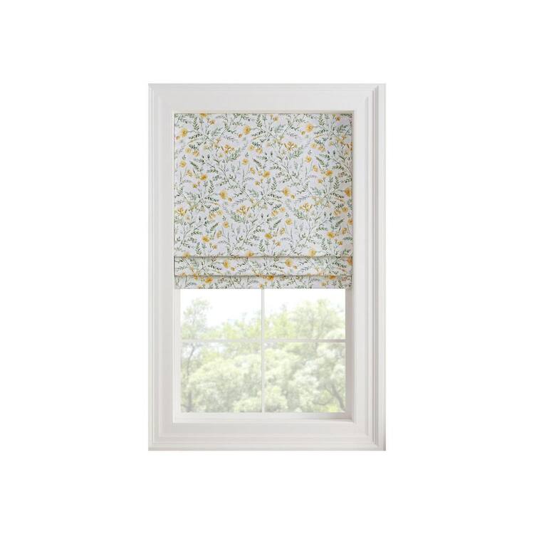 Eclipse Evangeline Aloe Botanical Cordless 100% Blackout Polyester Roman Shade - 33 in. W x 64 in. L