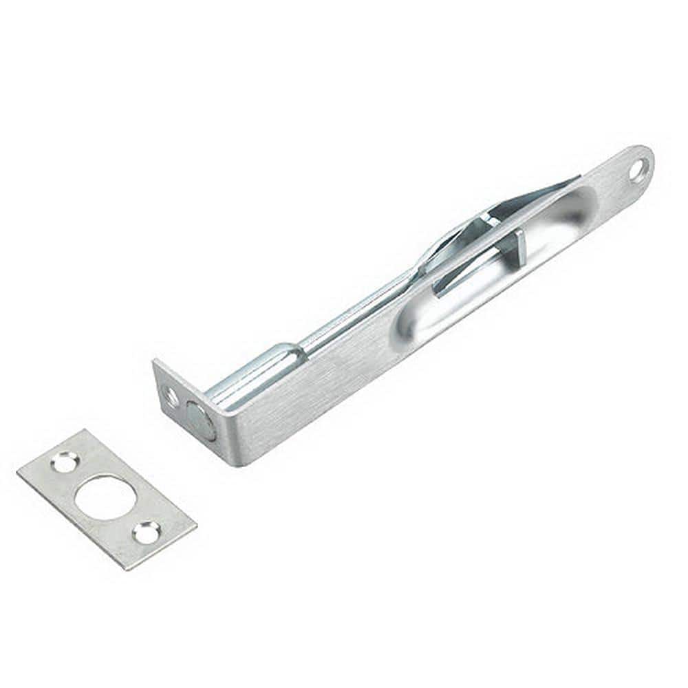6 in. Brushed Chrome Flush Bolt with 5/8 in. Radius End