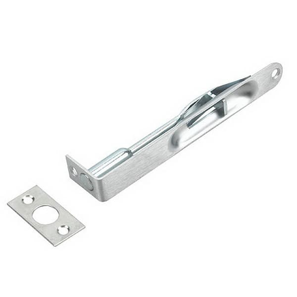 Unbranded 6 in. Brushed Chrome Flush Bolt with 5/8 in. Radius End