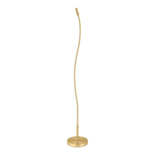 Calero 50 in. Gold Wave Arc Floor Lamp LED