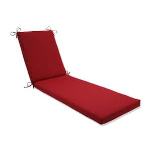 Solid 23 x 30 Outdoor Chaise Lounge Cushion in Red Pompeii