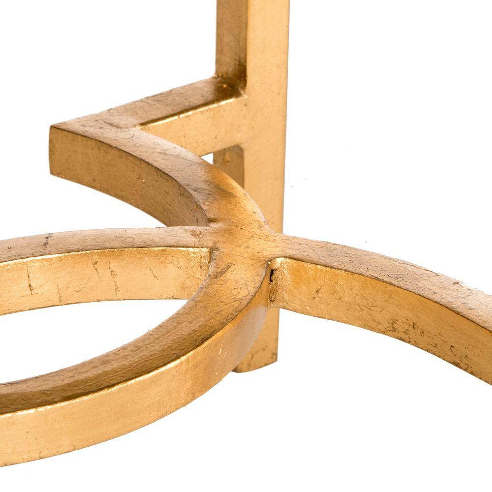 Mita Gold Leaf Mirrored Glass End Table