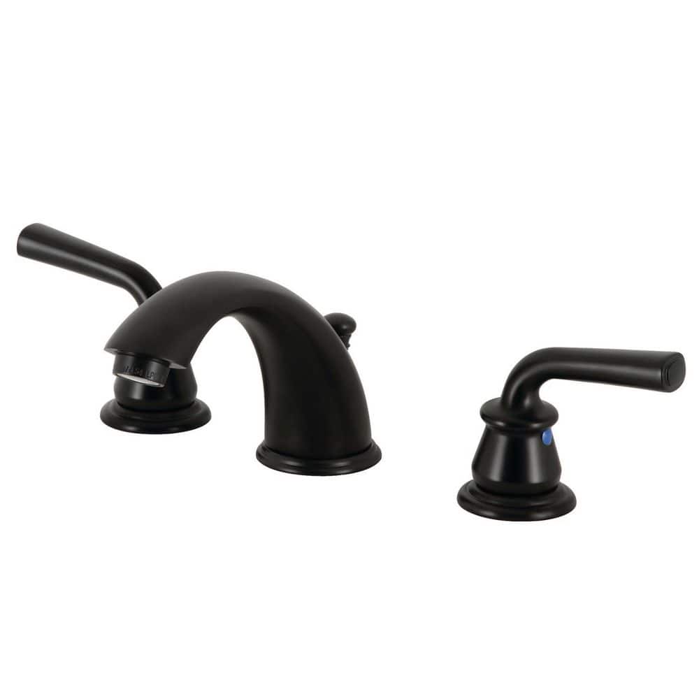 Restoration 2-Handle 8 in. Widespread Bathroom Faucets with Plastic Pop-Up in Matte Black price history on PriceWatchPro