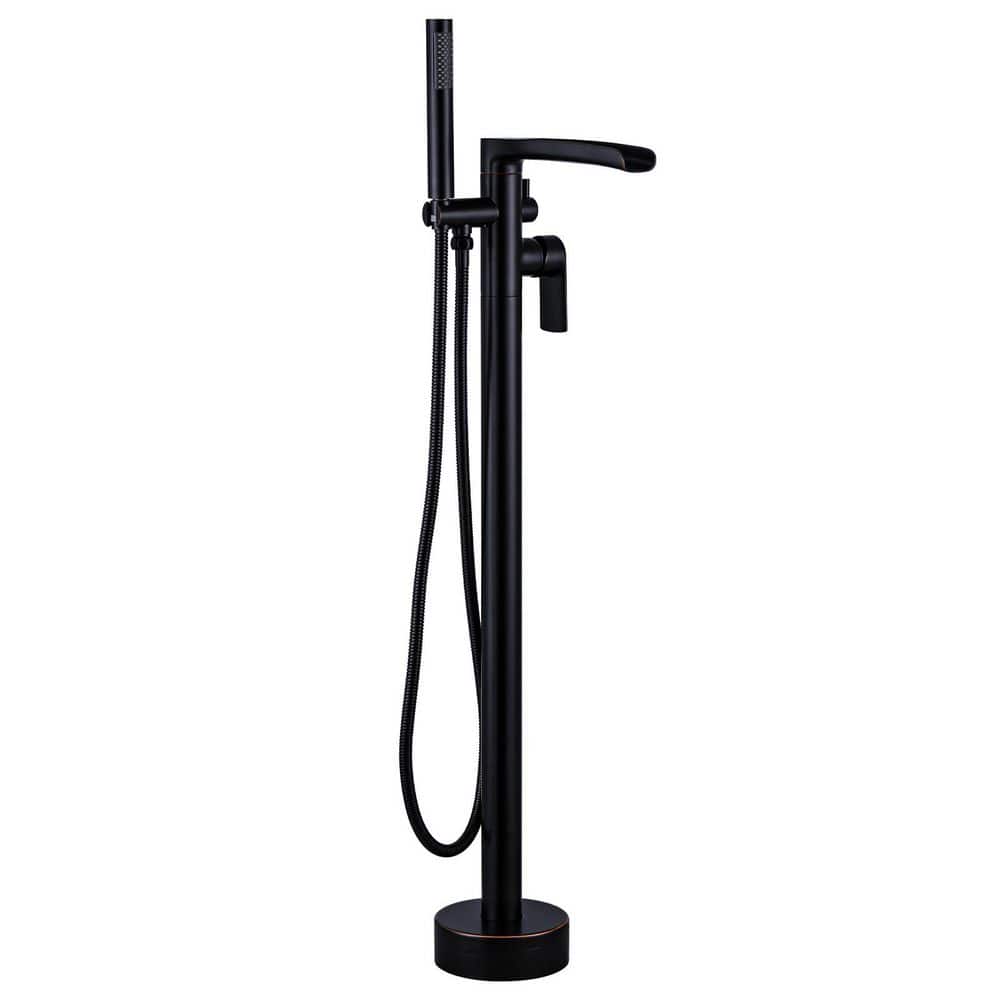 Brass Freestanding Waterfall Tub Faucet with Single Handle and Hand Shower in Oil Rubbed Bronze price history on PriceWatchPro