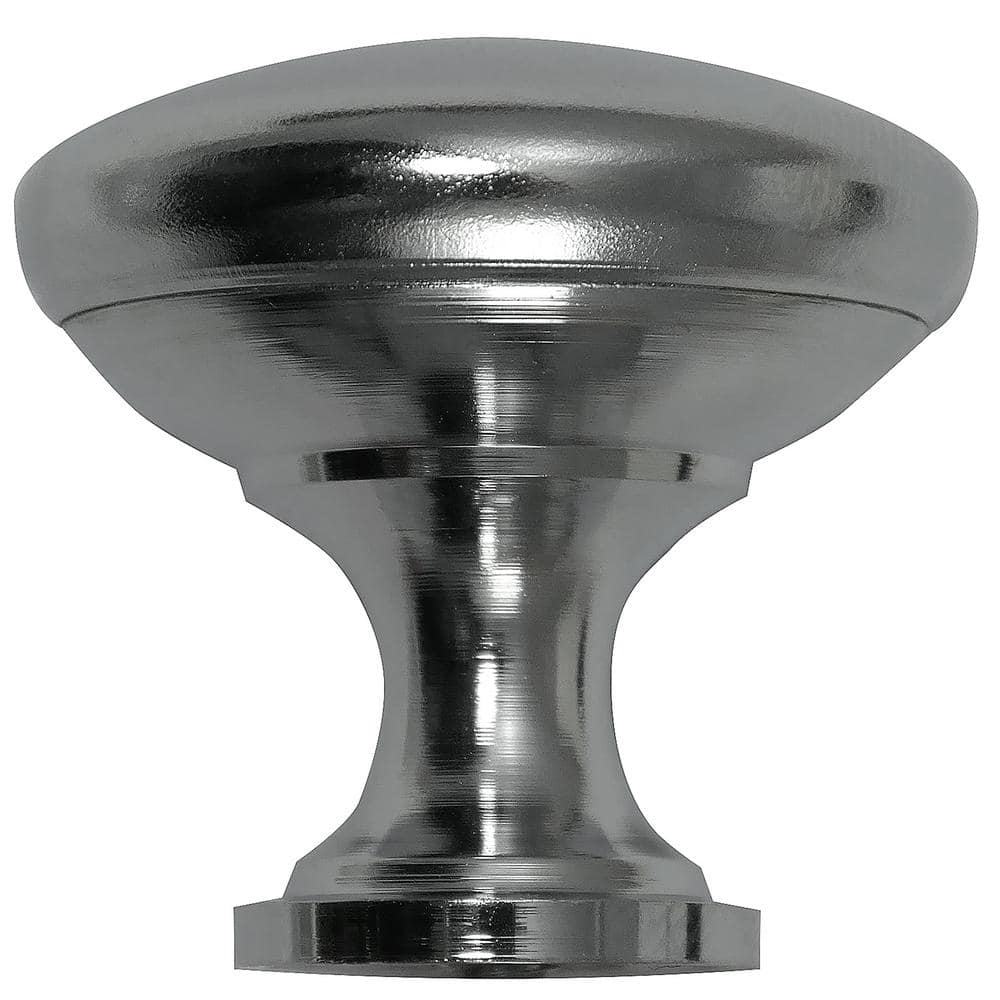 Polished Chrome Round Cabinet Knob with Mounting Hardware