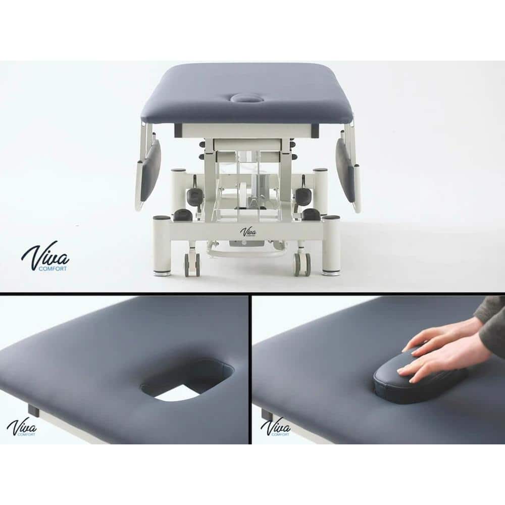 Industrial Rectangular Leather and Steel Adjustable Table