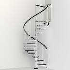 Civik 63 in. White Spiral Staircase Kit