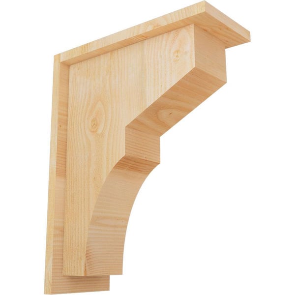 Ekena Millwork 6 in. x 14 in. x 18 in. Douglas Fir Monterey Rough Sawn Corbel with Backplate