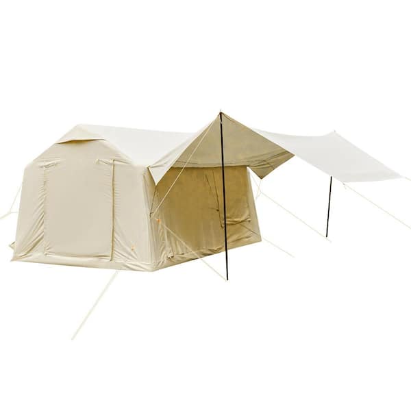 Unbranded 10 ft. x 13 ft. Inflatable Camping Tent with Skylight Waterproof and UV-Proof Large Portable Glamping Blow Up Tent Beige