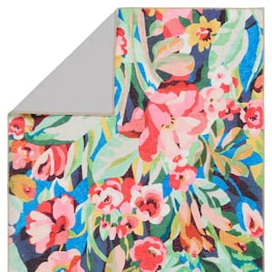 Vibe Lavatera Multicolor 3 ft. x 8 ft. Runner Floral Polyester Indoor/Outdoor Area Rug