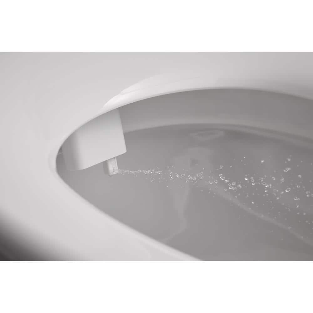 White Manual Bidet Attachment with Dual Self-Cleaning Nozzles