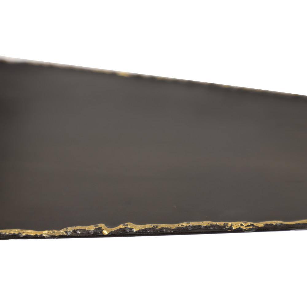 Black Solid Triangle 24" Metal Accent Table