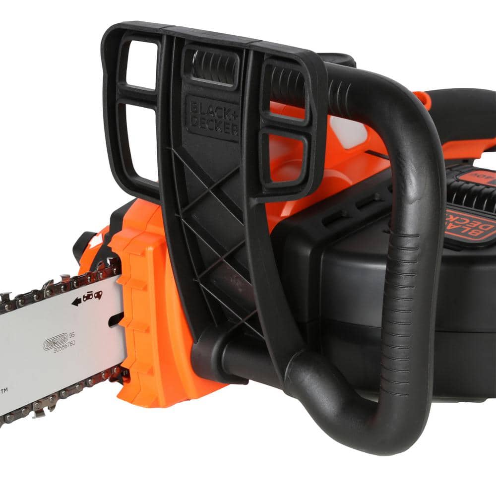 12-Inch Orange and Black Electric Chainsaw with Safety Chain