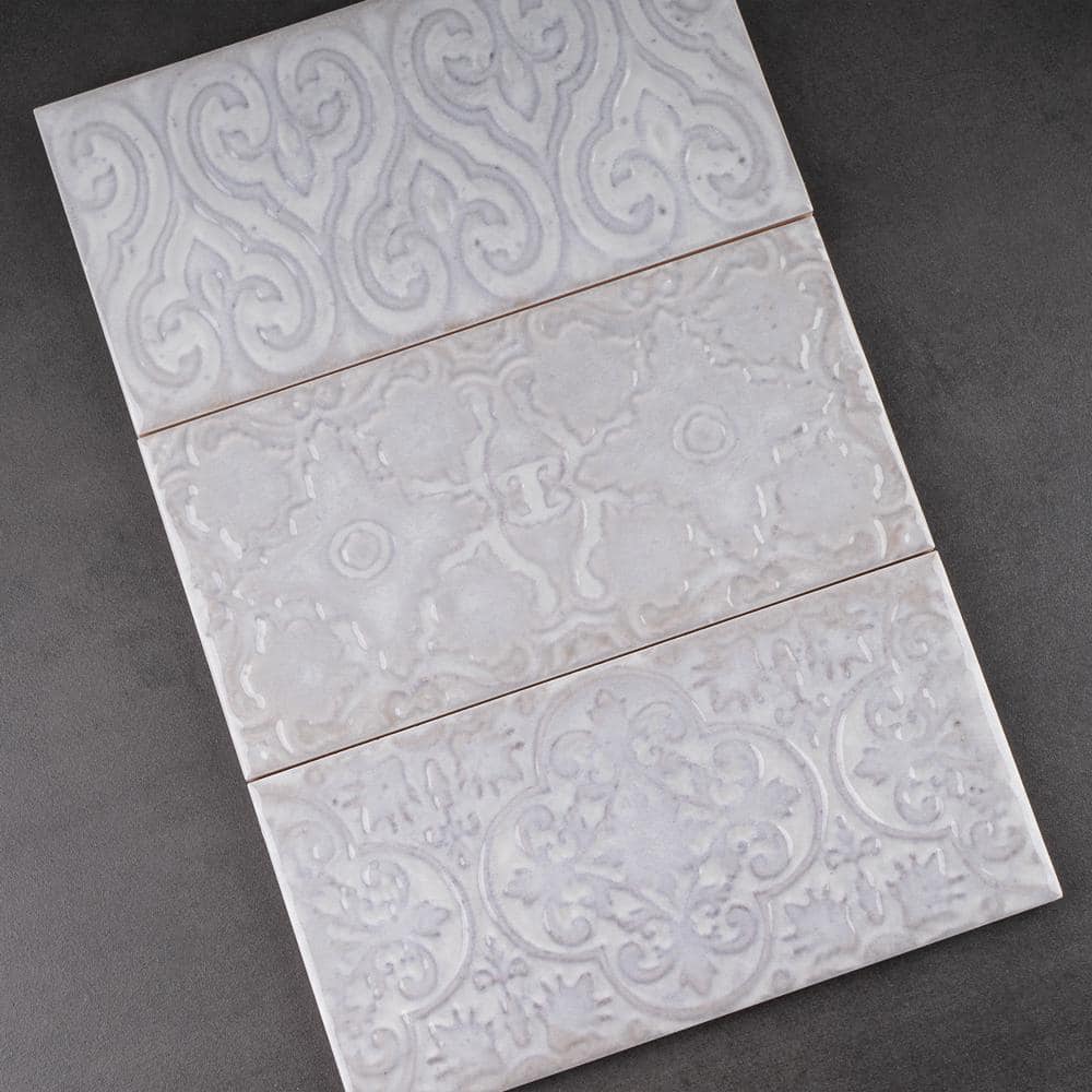 Zurbaran Gris Polished Ceramic Subway Wall Tile Set