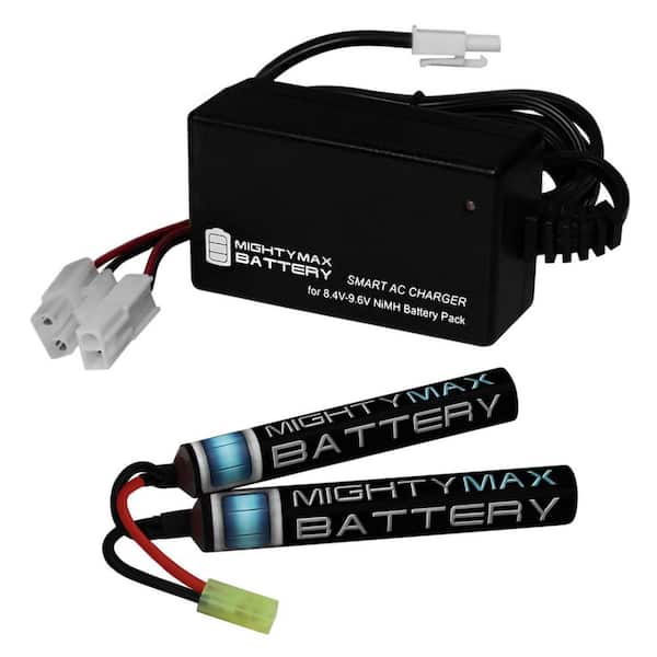 MIGHTY MAX BATTERY 9.6v 1600mAh NiMH BUTTERFLY AIRSOFT BATTERY FOR GC16 + SMART CHARGER