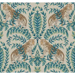 Ronald Redding Taupe Jungle Leopard Unpasted Paper Wallpaper Matte, (27 in. x 27 ft.)