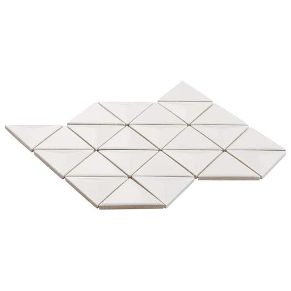 Ivy Hill Tile Medley Triangle Cloud White 11.02 in. x 12.55 in