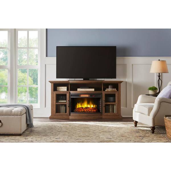 Home Decorators Collection Barden 59 In, Corner Tv Stand With Built In Surround Sound And Fireplace