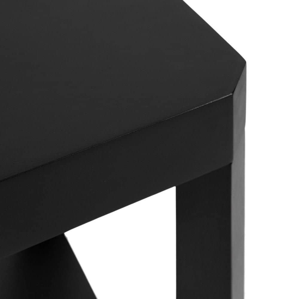 Talcott 22 in. Black Rectangle Solid Wood End Table - thumbnail 5
