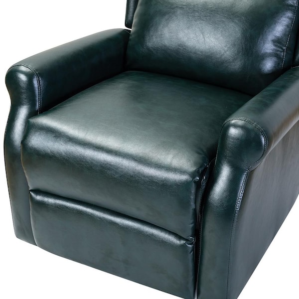 JAYDEN CREATION Joseph Black Genuine Leather Swivel Rocking Manual Recliner  with Straight Tufted Back Cushion and Curved Mood Arms RCCZ0827-BLK - The  Home Depot