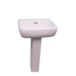 Metropolitan 520 21 in. Pedestal Combo Bathroom Sink with 1 Faucet Hole in White