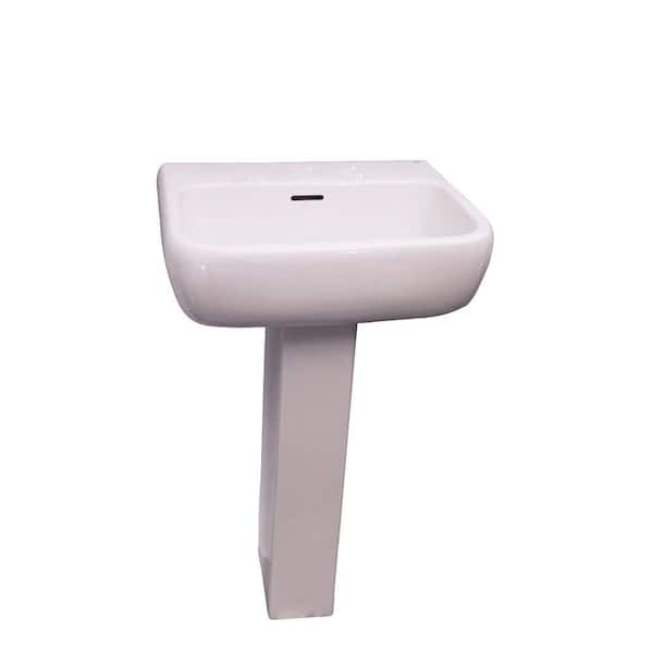 Barclay Products Metropolitan 520 21 in. Pedestal Combo Bathroom Sink with 1 Faucet Hole in White