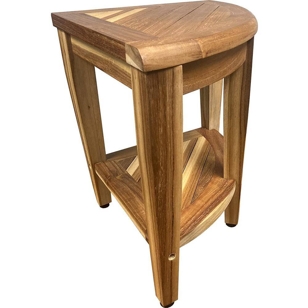 18" Tall Teak Corner Shower Shelf with Storage
