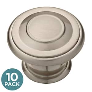 Harmon 1-3/8 in. (35 mm) Satin Nickel Round Cabinet Knob (10-Pack)