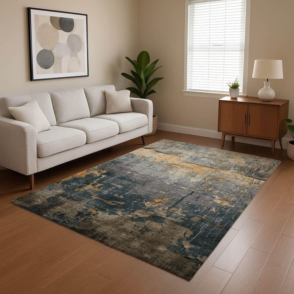 Mayfield Premium Machine Washable Abstract AMF1780 Gray 3 ft. x 4 ft. Area Rug price history on PriceWatchPro