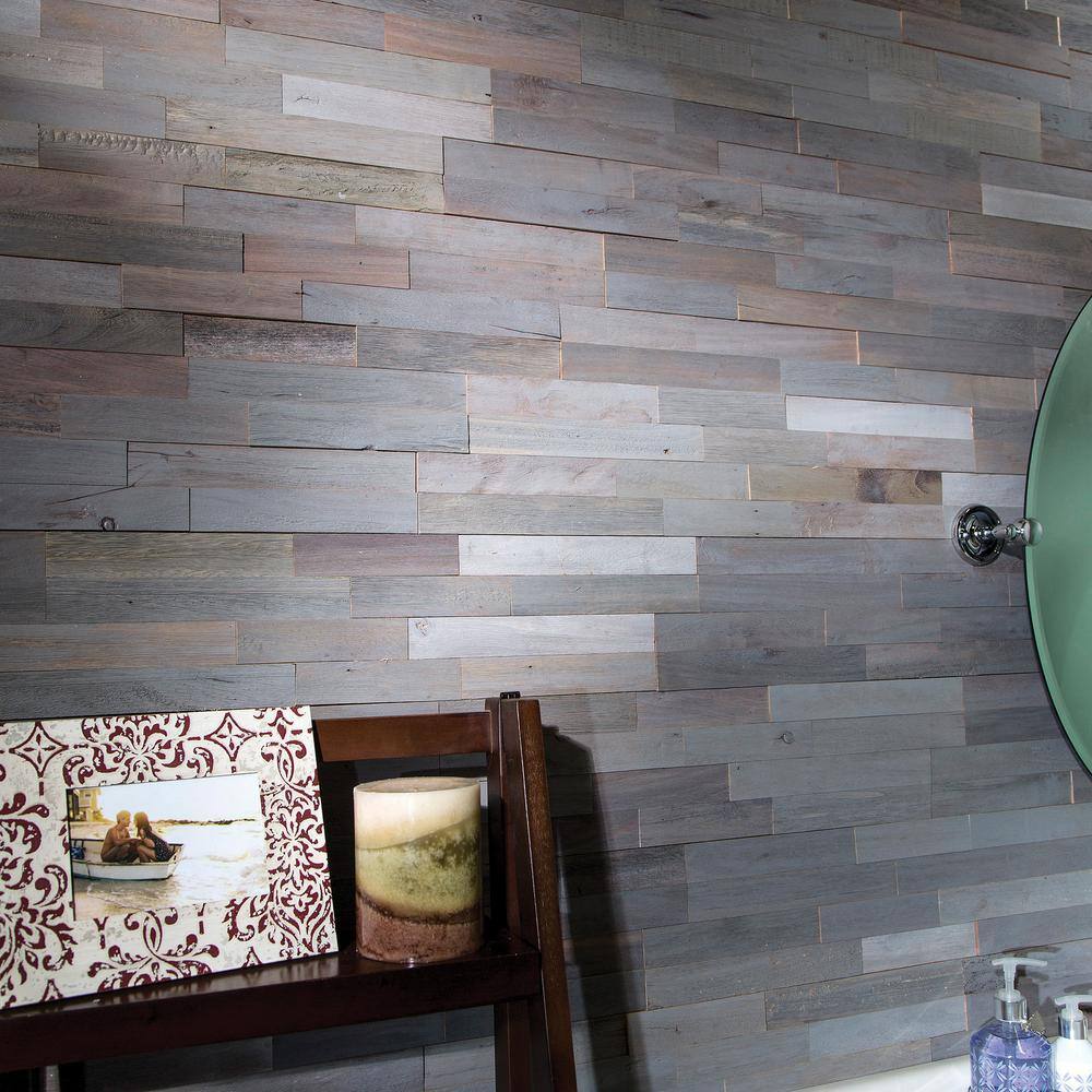Weathered Barn Gray Peel and Stick Wood Wall Panels