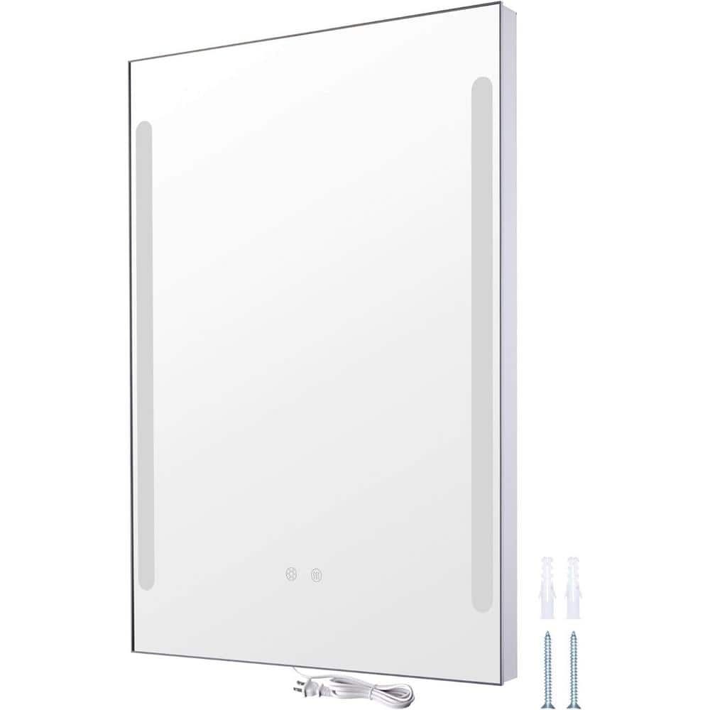 32 in. x 24 in. Rectangular Frameless Anti-Fog Touch Wall Mounted Bathroom 
