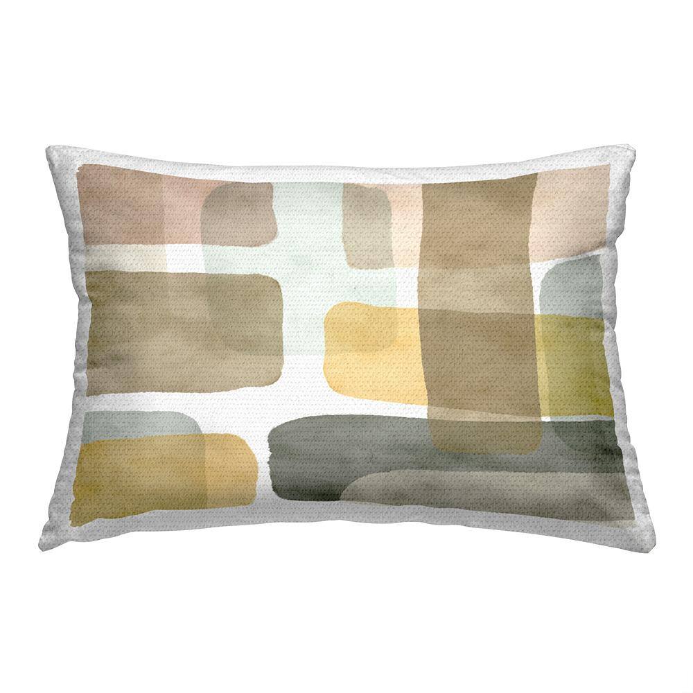 Muted Abstract Shapes Tan Rectangular Outdoor Throw Pillow price history on PriceWatchPro