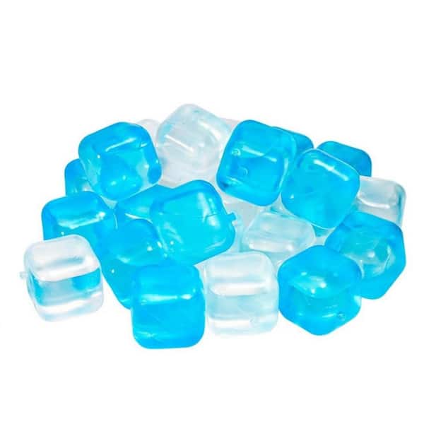 380 Pack Reusable Ice Cube for Drinks, Refreezable Plastic Ice Cubes without Diluting BPA Free, Blue and Clear