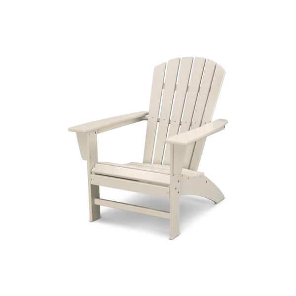 POLYWOOD Grant Park Traditional Curveback Sand Plastic Outdoor Patio Adirondack Chair (Set of 1)