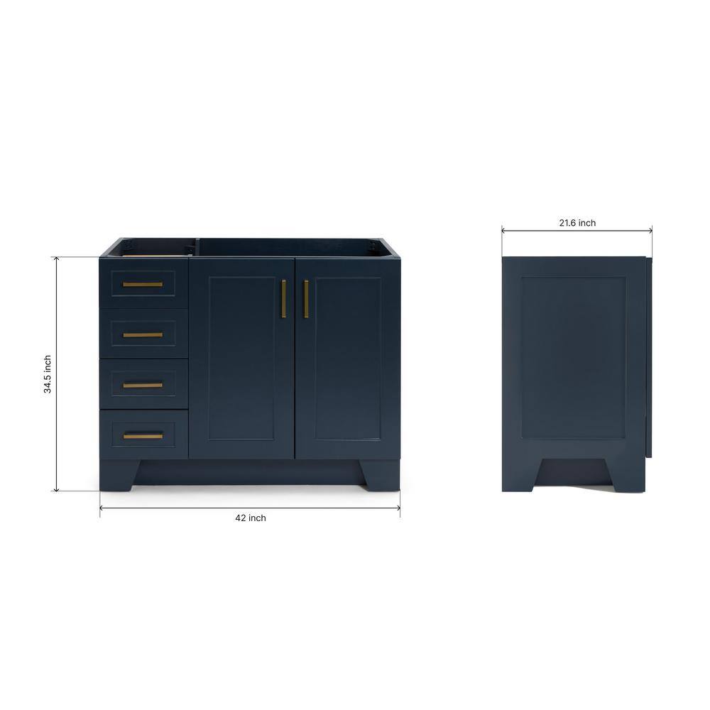 Midnight Blue 42'' Freestanding Wood Bathroom Vanity Base