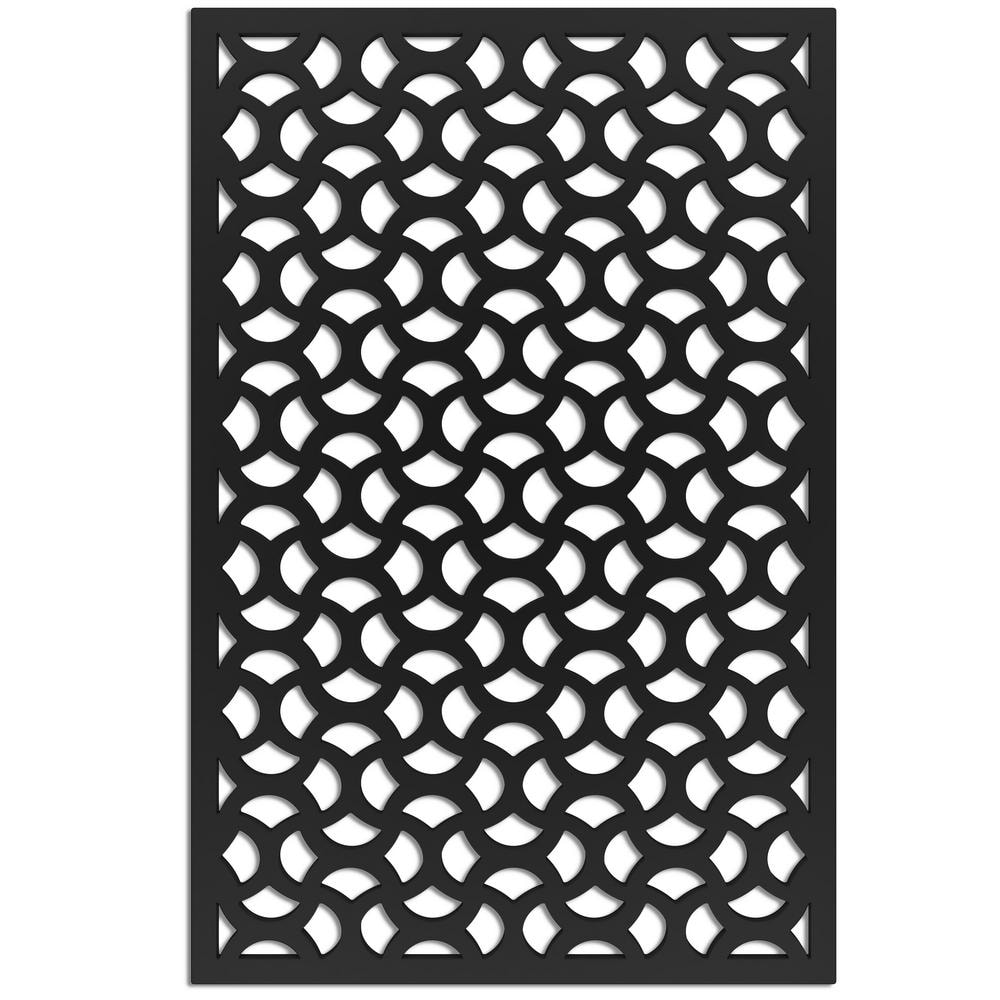 Casablanca 4 ft. x 32 in. Black Vinyl Decorative Screen Panel
