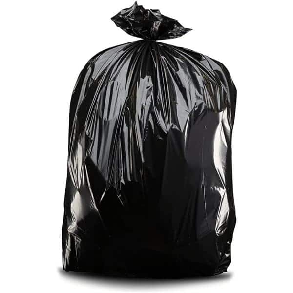 Plasticplace 55-60 Gallon Black Trash Bags, 1.2 Mil, 38'' x 58