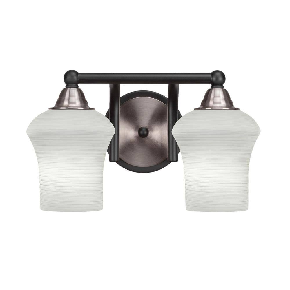 Madison 7.5 in. 2Light Matte Black and Brushed Nickel Vanity Light 3R422MBBN681 The Home Depot