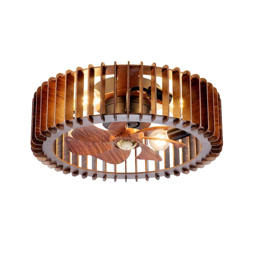 20 in. Wood Flush Mount Ceiling Fan with Light, 4 E26 Bulb Sockets, Remote Control and 6-Speed Reversible DC Motor price history on PriceWatchPro