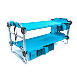 Kid-O-Bunk 65 in. Teal Blue Bunk Beds with Organizers