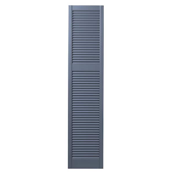 Ply Gem 15 in. x 67 in. Cottage Style Open Louvered Polypropylene Shutters Pair in Blue