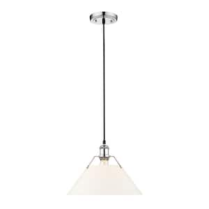 Orwell 100-Watt 1-Light Chrome and Opal Glass Pendant Light