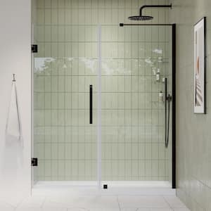 Tampa-Pro 60 in. L x 34 in. W x 72 in. H Alcove Shower Kit w/Pivot Frameless Shower Door in ORB w/Shelves and Shower Pan