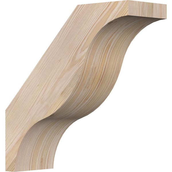 Ekena Millwork 5 1/2"W x 16"D x 16"H Funston Smooth Knee Brace, Douglas Fir