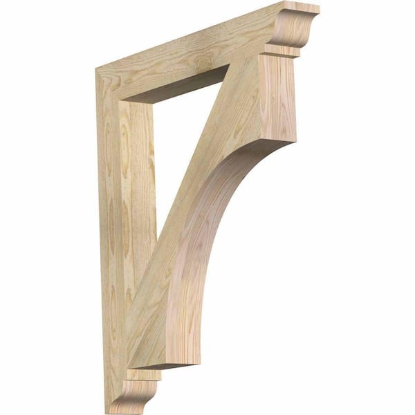 Ekena Millwork 4 in. x 34 in. x 30 in. Douglas Fir Westlake Traditional Rough Sawn Bracket