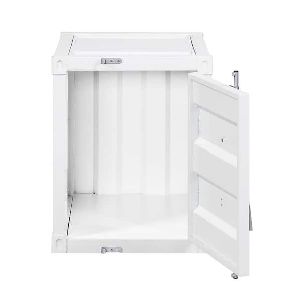STICKON 18 in. White Rectangle Metal End Table