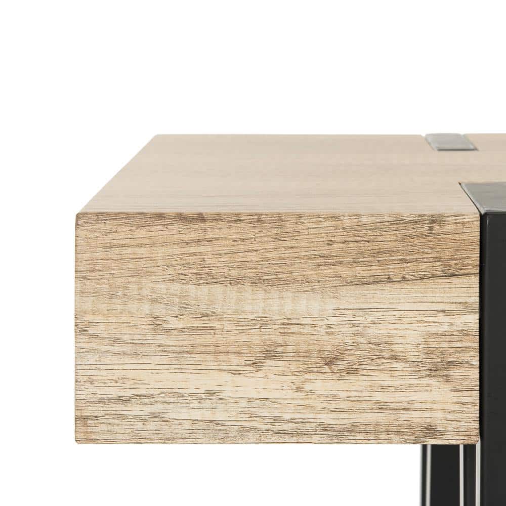Alyssa Rustic Brown and Black Wood Metal Console Table