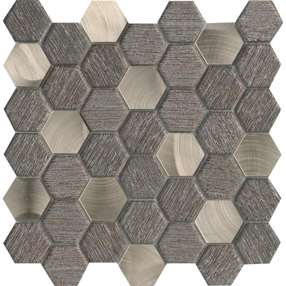EMSER TILE Glitz Love 11.81 in. x 11.97 in. Honeycomb Glossy