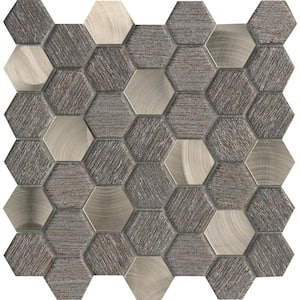 Glitz Love 11.81 in. x 11.97 in. Honeycomb Glossy Glass Mosaic Tile (0.982 sq. ft./Each)