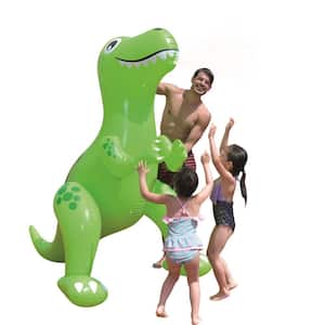 6.75 ft. Inflatable Green Jumbo Contoured Dinosaur Water Sprayer